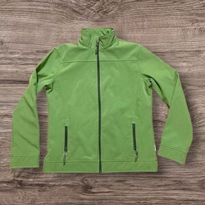 Landway Women's Lime Green Matrix Softshell Jacket Full Zip, Fleece-Lined Size L
